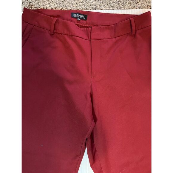 Eloquii Pants 18 Burnt Orange Straight Leg Stretch Business Casual Corpcore Chic - Picture 3 of 6